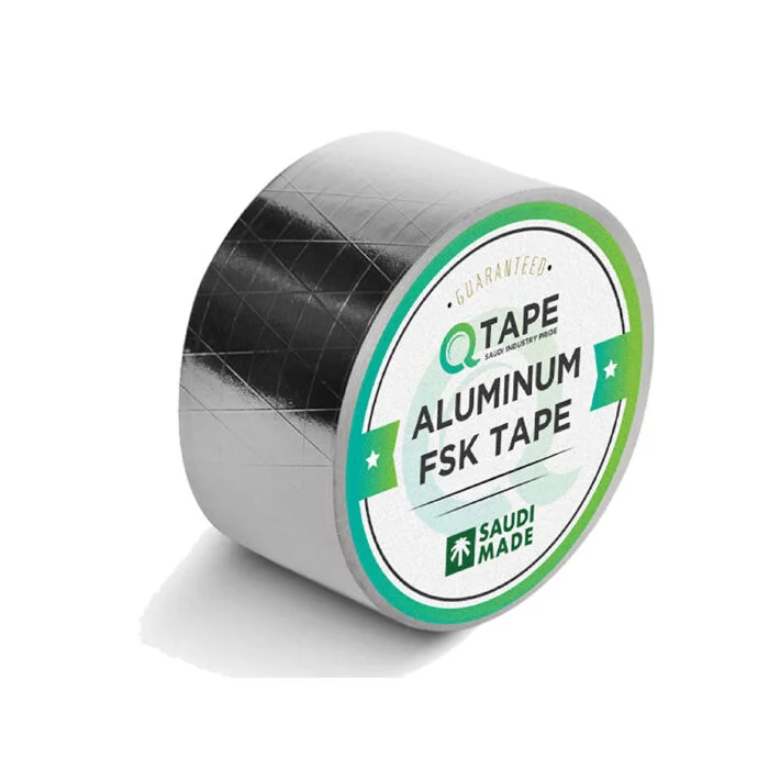 ⁦Q Tape Aluminum Foil tape size 3"x 40 yard -لاصق المينيوم سادة موديل كيو تيب مقاس 3 انش طول 40 يارد⁩ - الصورة ⁦1⁩